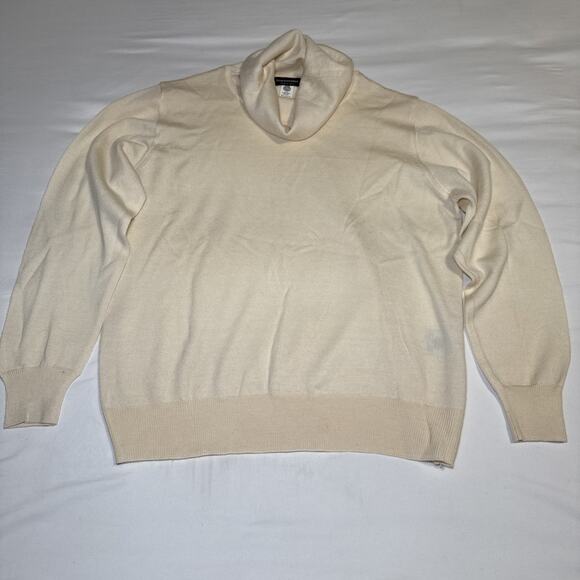 Lineamidas Italian 100% Pure New Wool Cream Cowl Neck Sweater Womens Large EUC - Picture 1 of 11